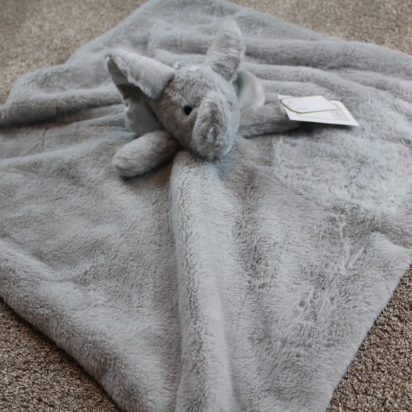 Land of Dreams Gray Plush Elephant Baby Security Blanket Lovey Oversized NWT HTF - Picture 4 of 5